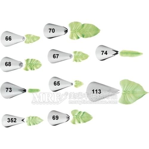 Free Shipping Stainless Steel icing tips leaf piping nozzles set cakes cupcakes cake tool decorating tips set
