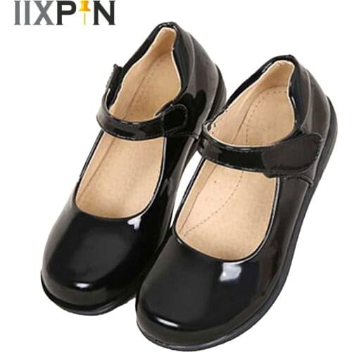Girls Glossy Faux PU Leather Shoes Children Wedding Party Dress Princess Dance Shoes Kids Stage Performance Student School Shoes