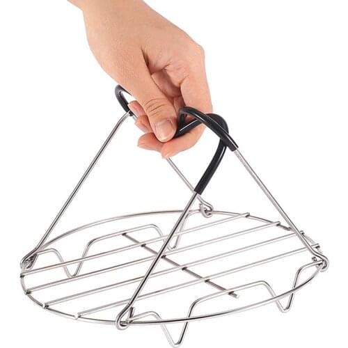 Household Cooking Tool Steamer Bracket Pan Stainless Steel Lifting Folding Steam Rack Trivet Cheesecake Pan Kitchen Tools