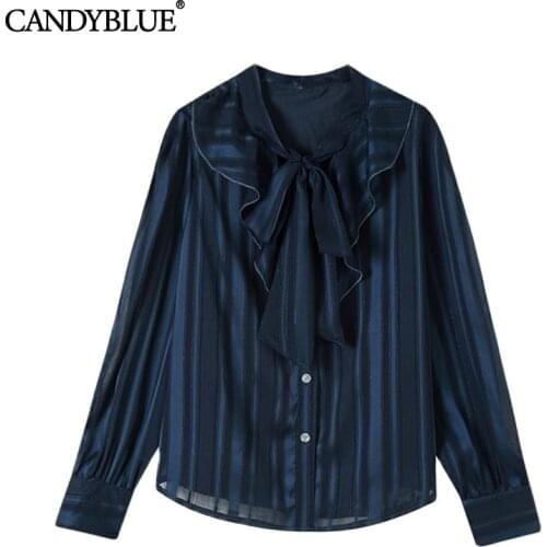 Женские синие рубашки Candyblue China At AliExpress