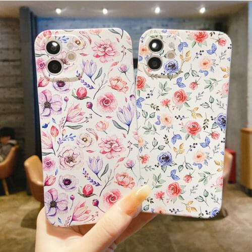 Flowers Pattern Phone Case For Samsung Galaxy A32 A52 4G A72 A42 A02 A02S A12 5G Watercolor Painted TPU Soft Silicone Back Cover