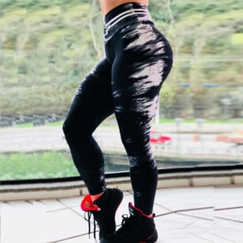 Black and white digital printing buttock lift high waist fitness yoga pants sports leggings