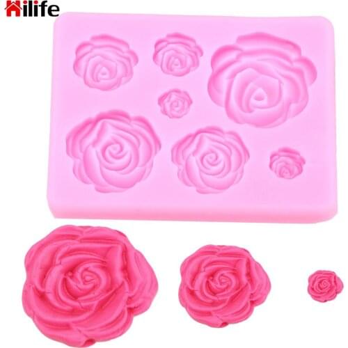 DIY Fondant Sugarcraft Cake Mold Cake Chocolate Mold Rose Flowers silicone mold Wedding Cake Decorating Tools