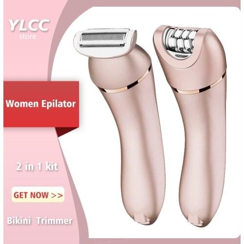 Professional Women Epilator Lady Shaver Dual Use Hair Remover Kit Body Leg Hair Pulling Depilatory Device Bikini Trimmer Razor