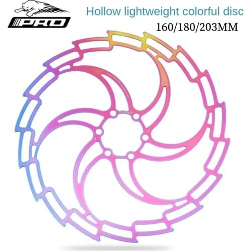 IIIPRO Bicycle Disc 160/180/203 Colorful Mountain Bike Hollow Ultra Light Disc Six Nail Brake Pad