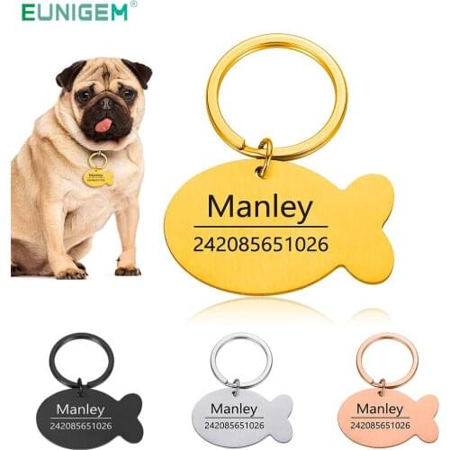 Customized Cat Dog Collar Accessories Personalized ID Name Phone Number Stainless Steel Pet ID Tags for Puppy Free Engraving