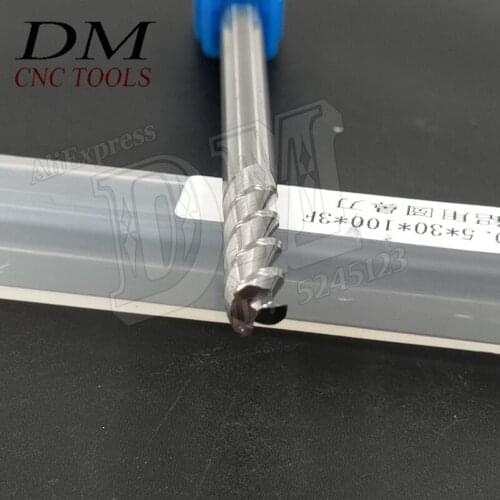 HRC55 Aluminum End Mills High Speed Steel 6mm Round Nose Milling Cutter 100L Straight Shank Milling Cutter 3 Flute Milling Cutt