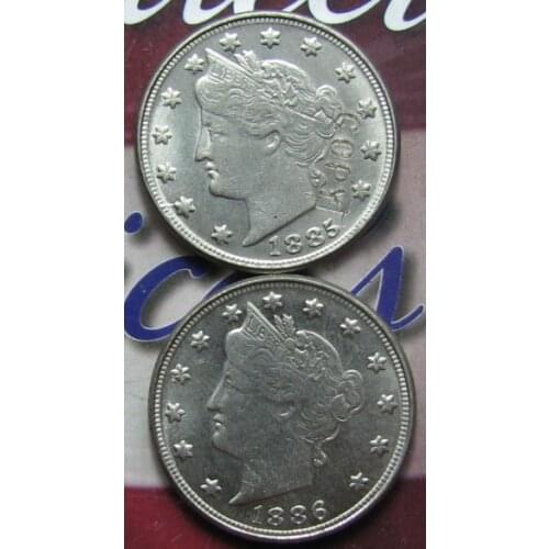 COPY REPLICA 1885/1886 Liberty Nickel UNC Two Face Copy Coin