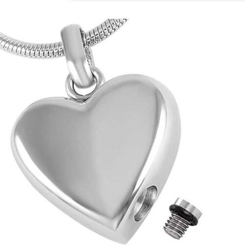 Heart Locket Pendant Necklace Stainless Steel Cremation Jewelry for Ashes Holder Free 20 Inch Chain+Fill Kit