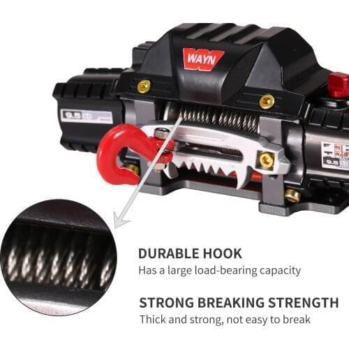 RC Car Dual Motors Metal Winch RC Car Metal Winch Large Load Capacity Winch with CH3 Connecting Line for 1/8 1/10 RC Crawler Car