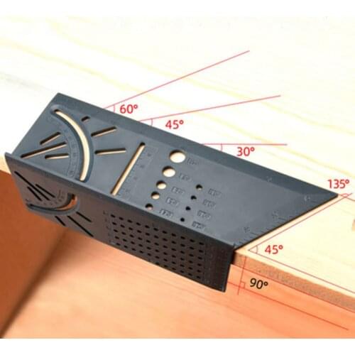 Multifunctional Angle Ruler 45 90 Degree Plastic Accurate Woodworking Square Angle Ruler Marking Gauge Carpenter Tool