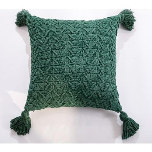 Soft Chenille Knitted Throw Pillowcase Home Back Cushion Decorate Household Dirt-proof Pillow Case