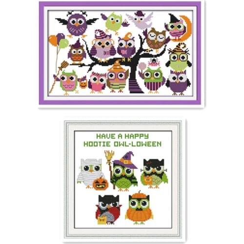 Cartoon Animal Cross Stitch Kit Funny Halloween Small Size Child Student Manual Class Simple Embroidery Sewing Decoration