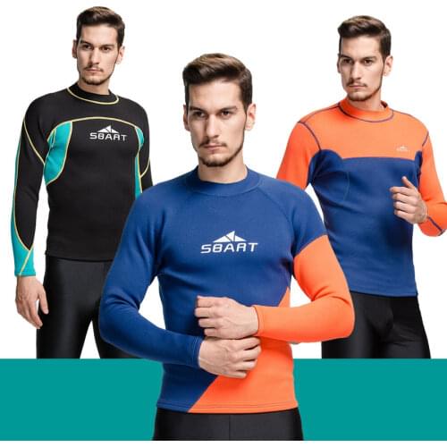 2mm Neoprene Wetsuit Long Sleeve T Shirt 3 Styles for Selection M L XL 2XL 3XL for Men Swimming Surfing Diving Jacket Top