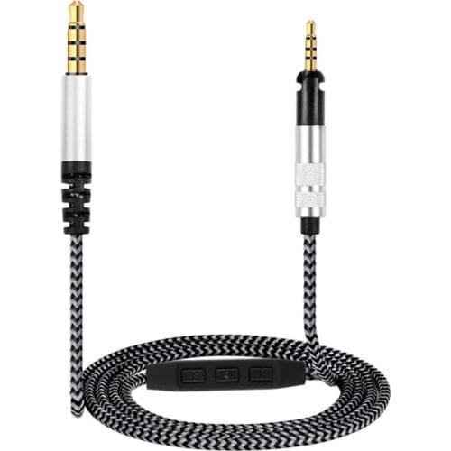 Upgraded Braided Cable Aux Cable with MIC for Sennheiser HD598 HD598se hd558 hd518 hd595 hd579 hd599 headphones Replacement
