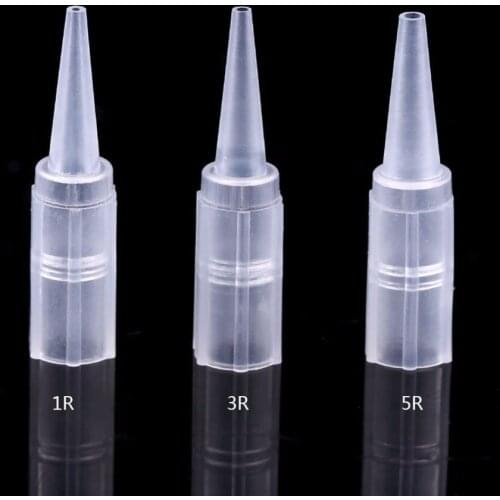 100pcs Disposable Tattoo Needle Big Cap Cover 1RL 3R 5R Sterile Permanent Makeup Tips Lips Eyebrow Tattoo Needles Tattoo Caps