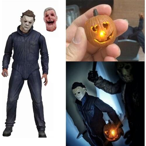 NECA Michael Myers Action Figure Halloween Ultimate Toy Horror Gift Pumpkin With Led Light