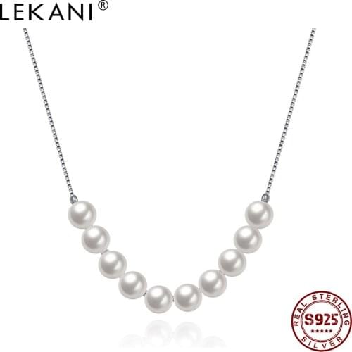 LEKANI 925 Sterling Silver Shell Pearl Necklace Girl Boutique Fine Jewelry Valentines Day Gift Women Necklaces New Arrival