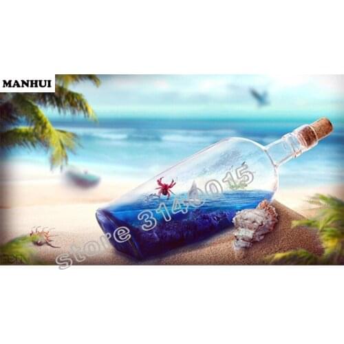 Full Square Diamond 5D DIY Diamond Painting drifting bottle Embroidery Cross Stitch Rhinestone Mosaic Painting Home Decor BCD368