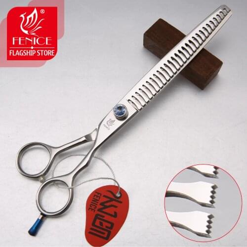 Fenice 7/7.5/8 inch Professional Pet Scissors Dog Grooming Scissors Thinning Shears Thinning Rate about 80