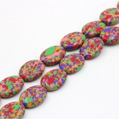 Multicolor Turkey Stone oval shape 13x18mm loose beads 15" suitable for making bracelets&necklace women jewelry gift