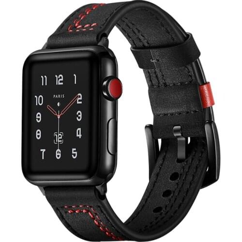 Genuine Leather watch strap for apple watch band 42mm 38mm 5/4/3/2/1 bracelet pulseira for iwatch band 4 5 44mm 40mm correa