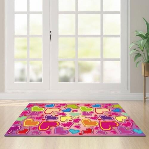 Pink Love Bubble High Quality Printed Carpet for Home Decoration Floor Soft Binding Strong Water Absorption Anti Slip Floor Mat