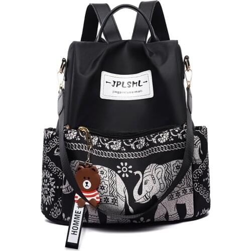 2021 new fashion backpack national style elephant print retro large capacity backpack outdoor anti-theft Backpack