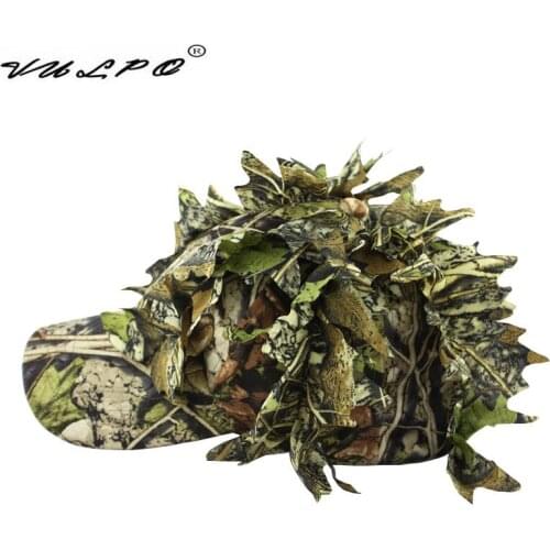 VULPO Bionic camouflage hunting cap Outdoor Tactical Military Camouflage Cap Sniper Hidden Hat with Bionic Leaf