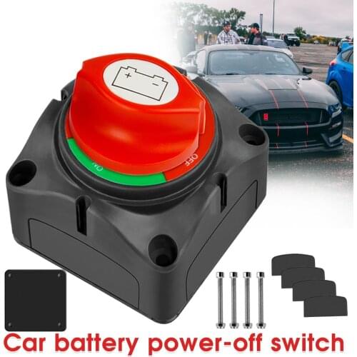 Car Battery Disconnect Switch DC 12V-48V 600A Battery Switch Isolator Cut Off Kill Knob Switch For Auto Marine Boat Camper Truck