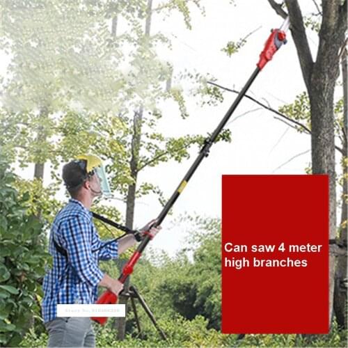 YT-4389 Electric High Branch Saw Rechargeable 40V/4AH Lithium Battery Hedge Trimmer Garden Chain Saw Pruning Shear 5500RPM 220V