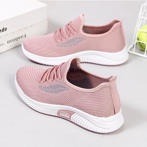 Women shoes 2021 Soft bottom flat shoes women breathable Fly weave running shoes ladies platform Casual shoes zapatos de mujer