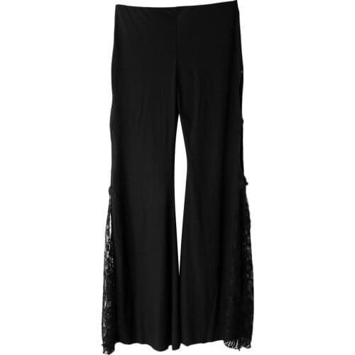 Women Belly Dancing Trousers Flank Openings Lace Edge Dancewear Soft & Light