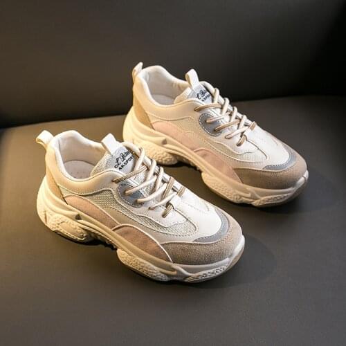 2020 Woman Chunky Sneakers Designers Fashion Platform Tenis Female Trainers Thick Sole Lace Up Mesh Women Casual Shoes