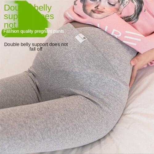 Belly Cotton Leggings Women Maternity Pants Low waist Spring Autumn Double Support Cloth Outer Wear Foot Ropa De Maternidad