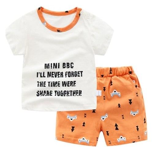 ZWF1131 Summer Cotton Short Sleeves Clothes Tops + Pants Baby Toddler Boy Clothing Sets Kids Children Boys Outfits Suits 4-14Yrs