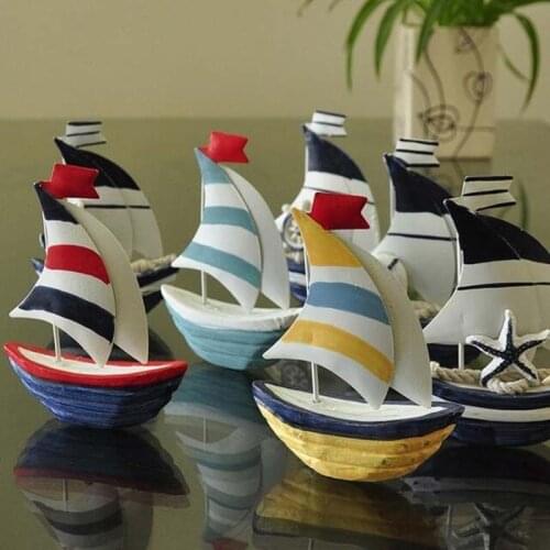 1Pc Kawaii 3D Little Iron Sheet Sailboat Model Metal Marine Ornament For Kids Bedroom Accessories Nautical Home Decoration