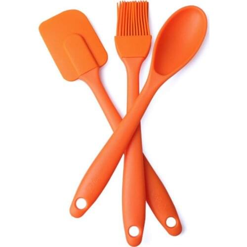 100Set 3Pcs/Set Silicone Baking Tool Spatula Scraper Brush Spoon Christmas Cooking Pastry Tools SN3817