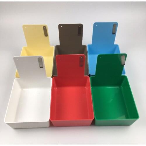14 pcs/lot 7 colors Dental Lab Tools Dental plastic work boxes Colorful Dental Work Pans with Clip Holder for hold teeht model