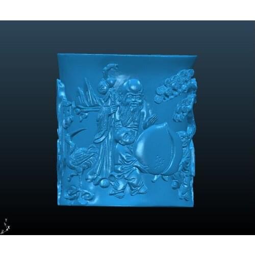 3D model relief for cnc in STL format pen container The god of longevity Pen holder
