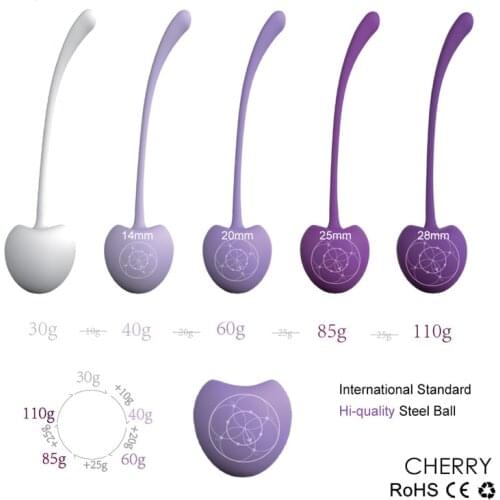 5pcs/set Smart Kegel Balls Vaginal Tighting Exercise Kit Cherry Bolas Chinas Vaginal Ben Wa Balls Sex Toys For Woman SHD-S011