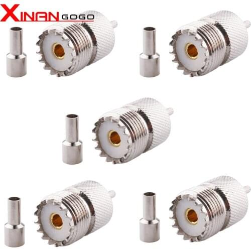 5pcs UHF SO239 Female Connector Crimp for RG316 RG174 RG178 LMR100 Cable RF Coaxial Adapter Connectors
