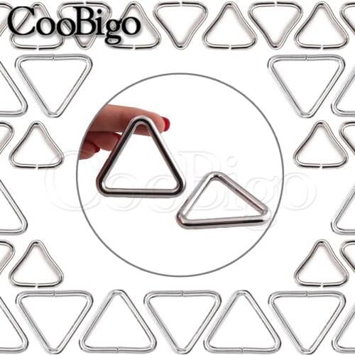 50pcs Metal Triangles Buckles Ring Sliver 14mm/19mm For Webbing Safety Strap Camping Garment Backpack Accessories