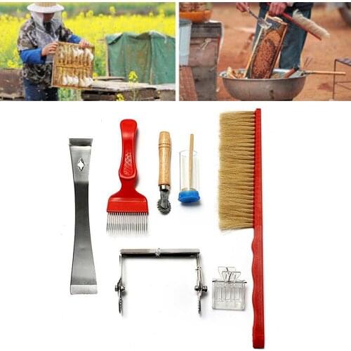 7pcs Beekeeping Bee Hive Kit Heat Shield Protection Scraper Equipment Tools Set Apiculture Beehive Nest Box Dedicated