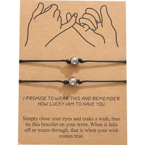Pinky Promise Couples Friendship Distance Bracelets Matching for Best Friend Relationship Bracelet Girlfriend His Her Boyfriend