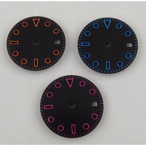3 pieces 28.5mm Sterile Watch Dial Plate Watch Face Wth Date Window Fit for MIYOTA Movement