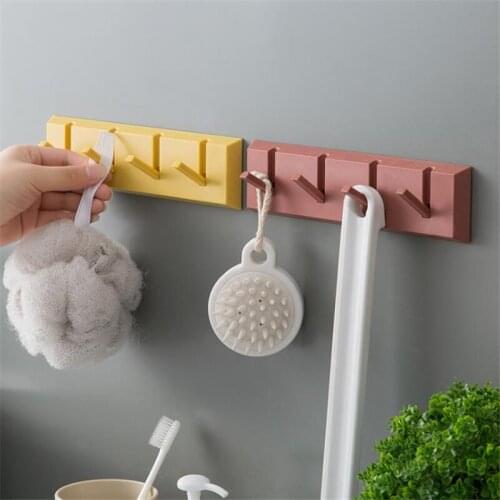Home Storage Holder Wall-mounted Hanging Key Hanger Rack With 4 Hook Storage Rack Books Sundries Organizer Shelf Home Decor