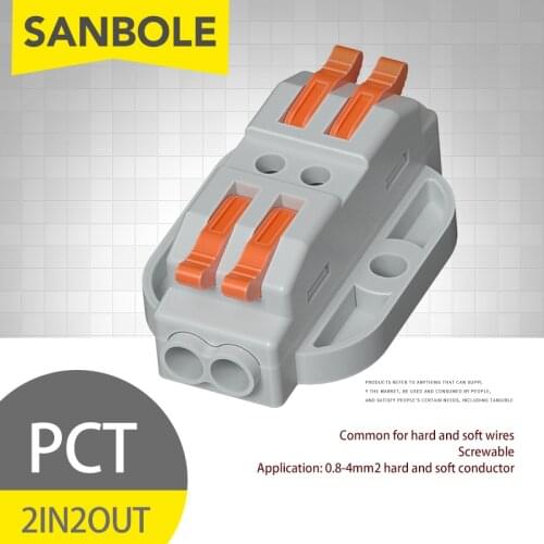 PCT Series Dual Row Fixed Type Terminal Blocks 2/3/4/5/6/8/10/12P Position Plug In And Out Connector Wire Quick Connect