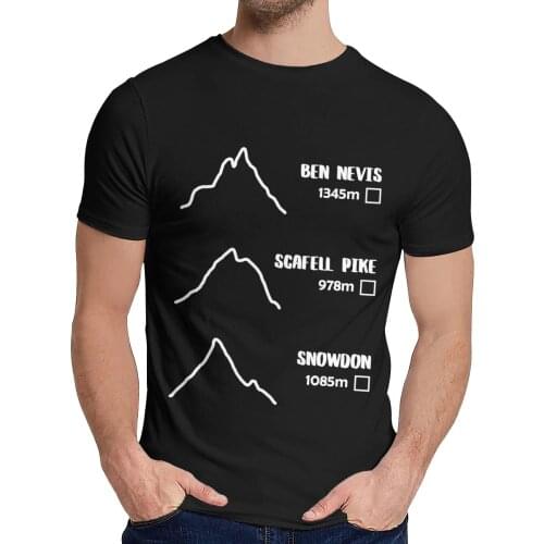 National Three Peaks Challenge Scafell Pike Snowdon Ben Nevis Moutain Hiking T Shirt Casual O-neck Camiseta
