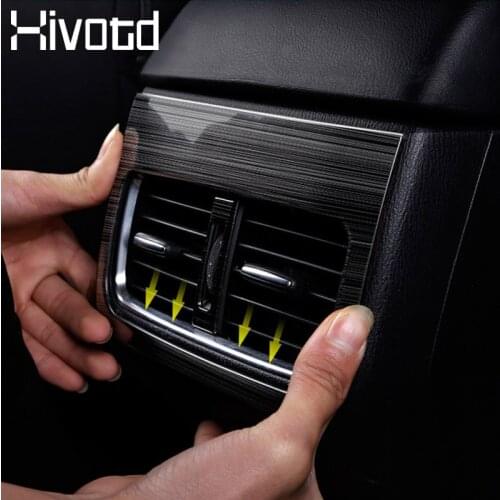 Hivotd For Mazda CX-5 CX5 Accesories Car Armrest Box Rear Air Conditioner Vent Outlet Frame Trim Cover Interior Parts 2020-2017